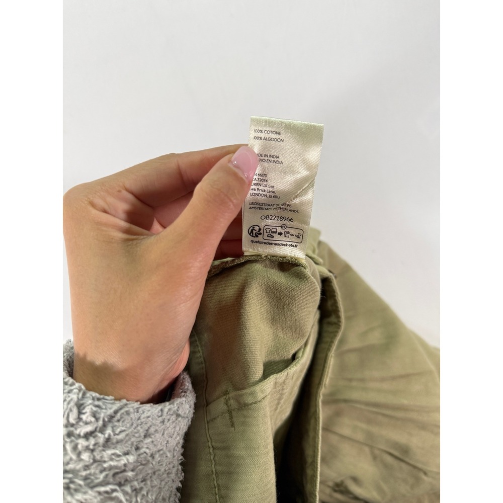 Free People Pleated Wide Leg Shorts Women's Size 2 Olive Green Cotton Chino - Picture 6 of 10